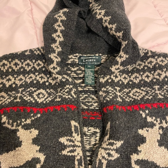 Lauren Ralph Lauren Charcoal Hooded Sweater - Picture 3 of 6